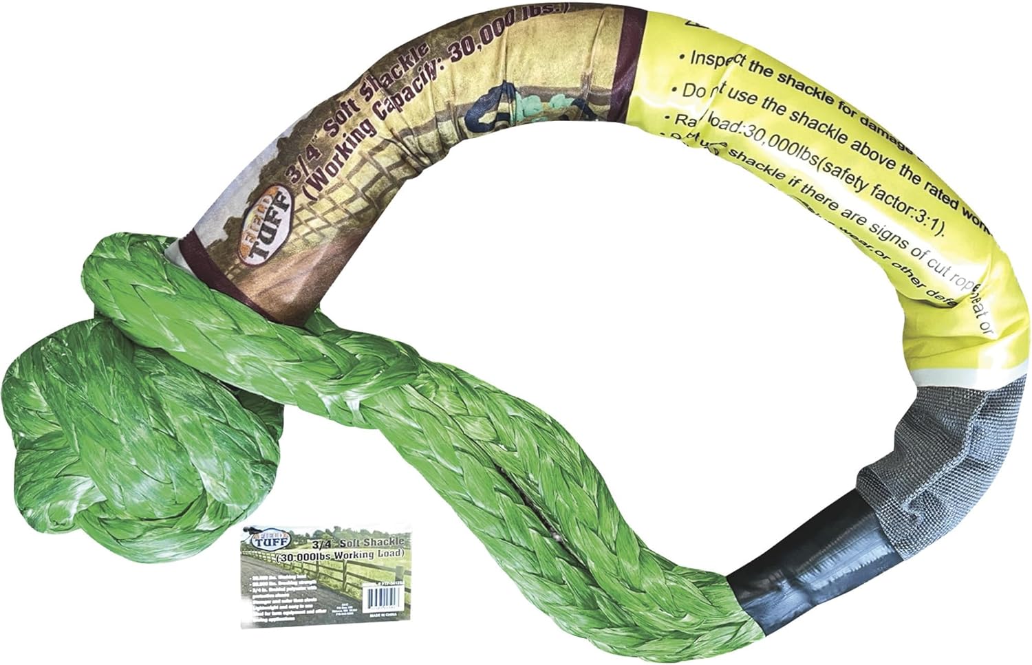 Field Tuff Soft Shackle - 3/4in. Braided Polyester, 30,000-Lb. Working Load, 90,000-Lb. Breaking Strength, Model# FTF-3412SS