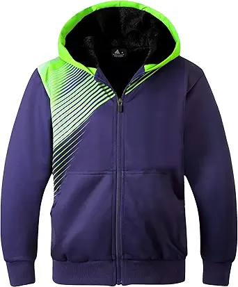 Boys Fleece Hoodie Sherpa Lined Kids Long Sleeve Sweatshirt Jacket Zipper Outerwear