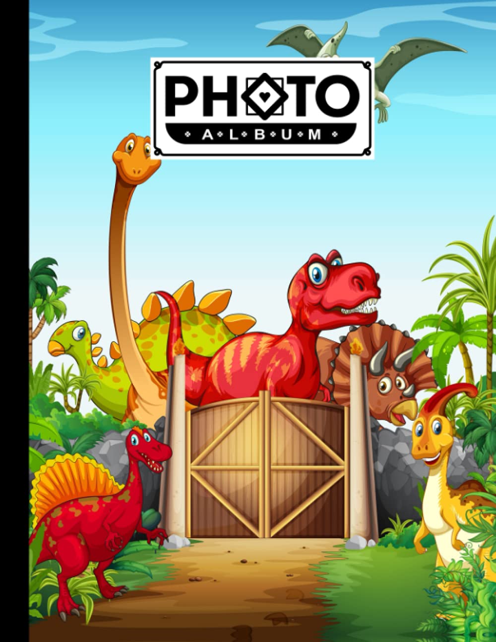 Photo Album: dinosaur Album, Large Photo Albums with Writing Space Memo, Extra Large Capacity Picture Album, Family, Baby, Wedding, Travel Photo Book, 120 Pages, Size 8.5" x 11" by Kyle Davy