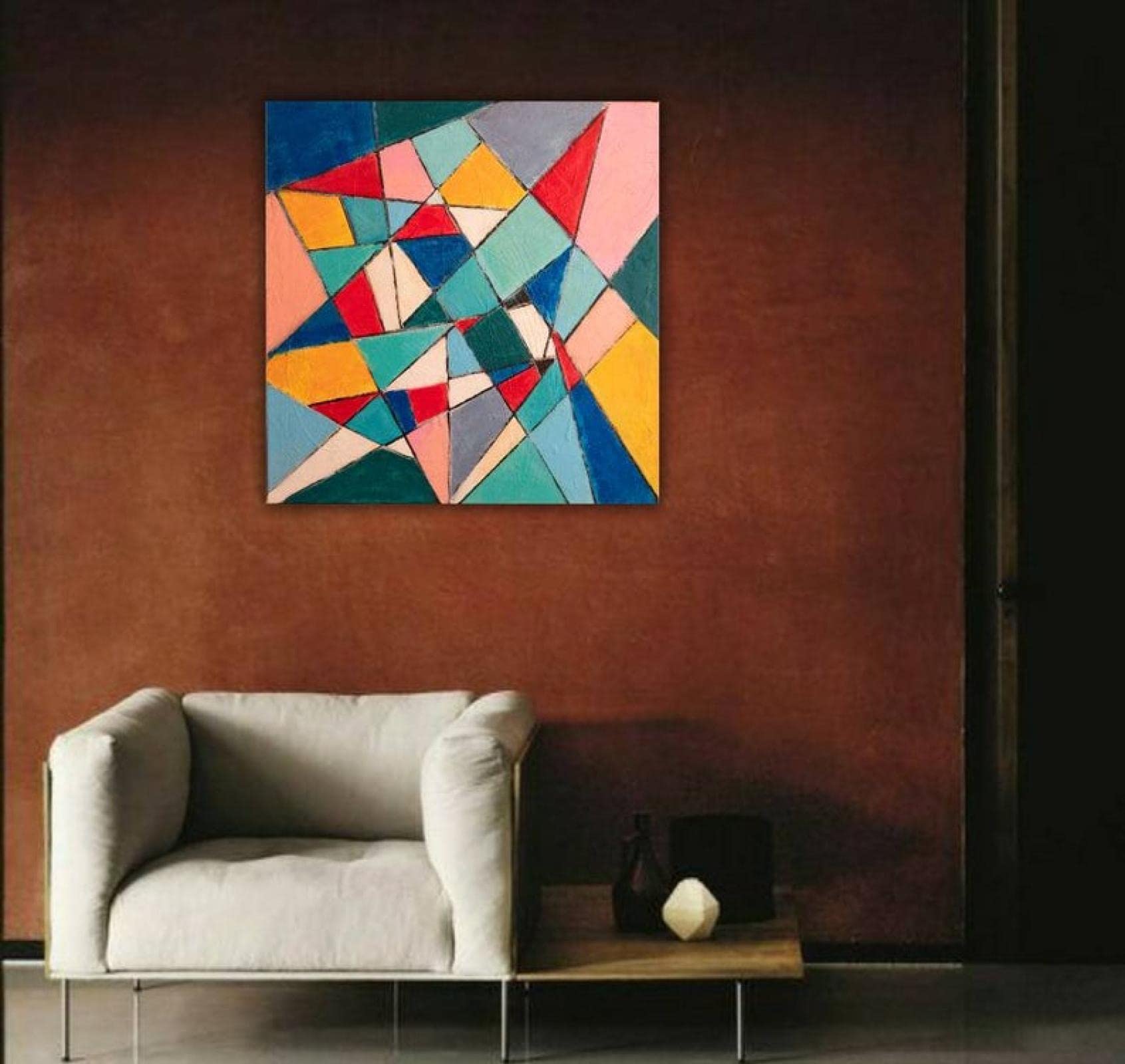 Amazon｜アート パネル インテリア 幾何学的な現代アート絵画