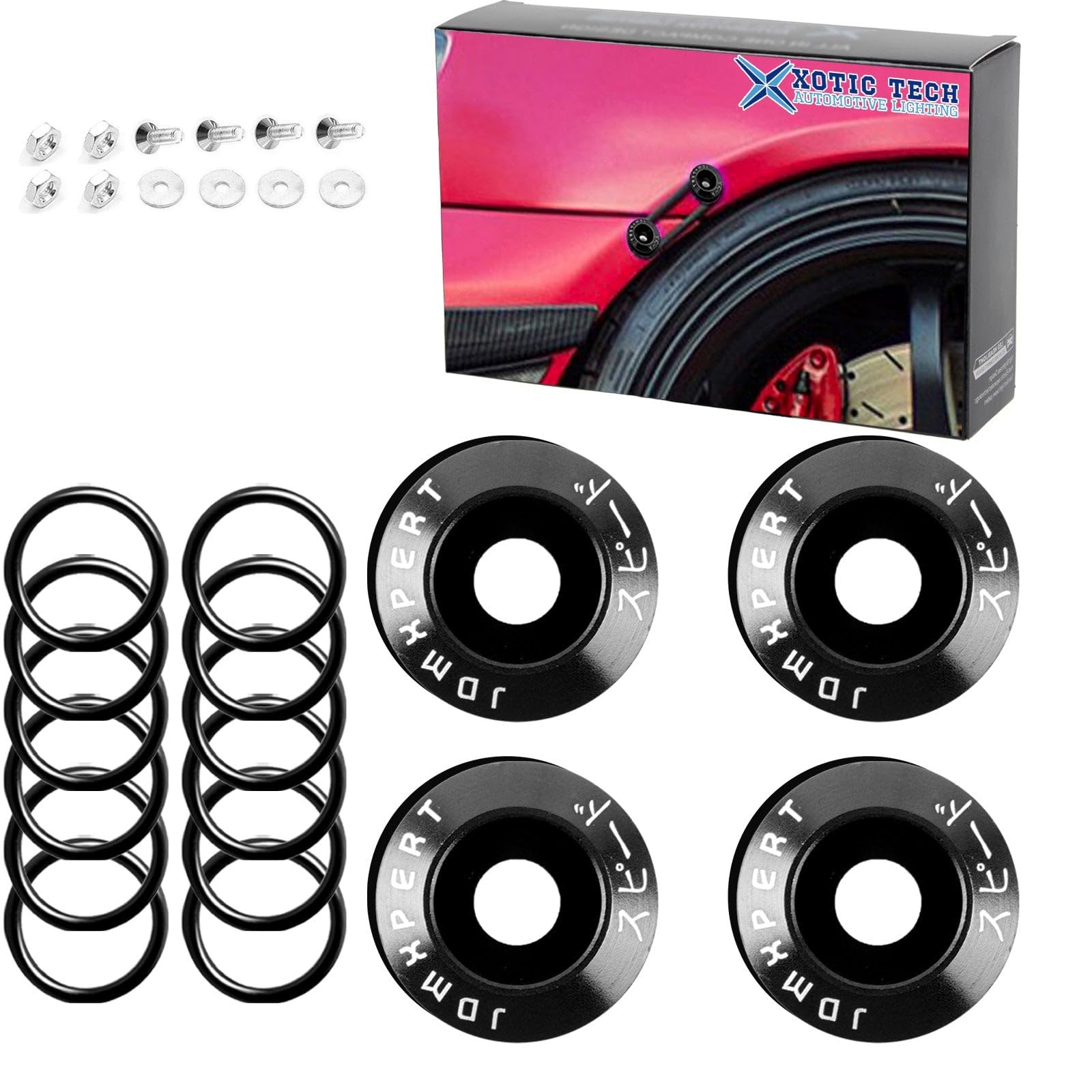 Amazon.com: Xotic Tech JDM Black Bumper Fender Trunk Quick Release