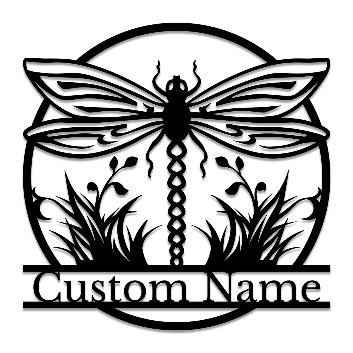 Senyer Style-4 Custom Dragonfly Metal Wall Art, Personalized Dragonfly Garden Sign, Dragonfly Monogram, Personalized Name Sign, Outdoor Wall Sign, Porch Wall Decor, Custom Date Sign,Home Gift (Style-4)
