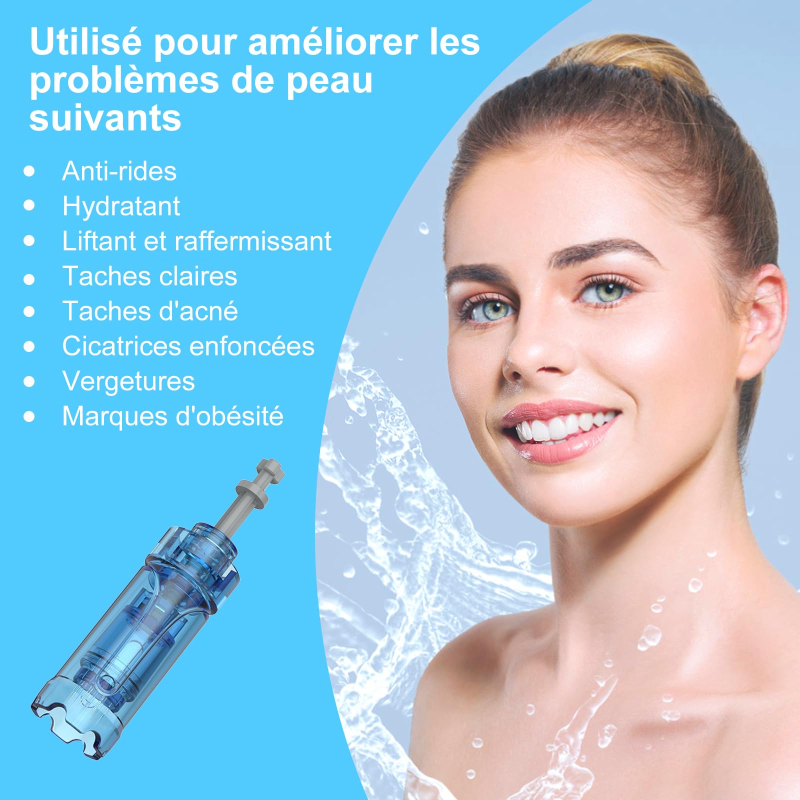Dr Pen Microneedling M8S Microneedling Pen avec gamme complète de cartouches, 14 cartouches de stylo M8S, utilisé pour anti-âge, raffermissement de la peau, éclaircissement des imperfections de la