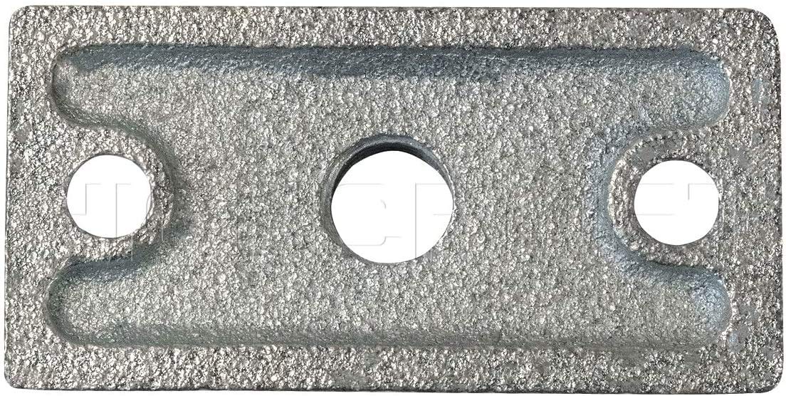 Highcraft PLTG38-20 Brida de techo; placa de suspensión para varilla roscada de 3/8 pulgadas (no tubería), para fontanería DYI y decoración industrial, 1-3/8 de ancho x 3-5/16 de largo, hierro