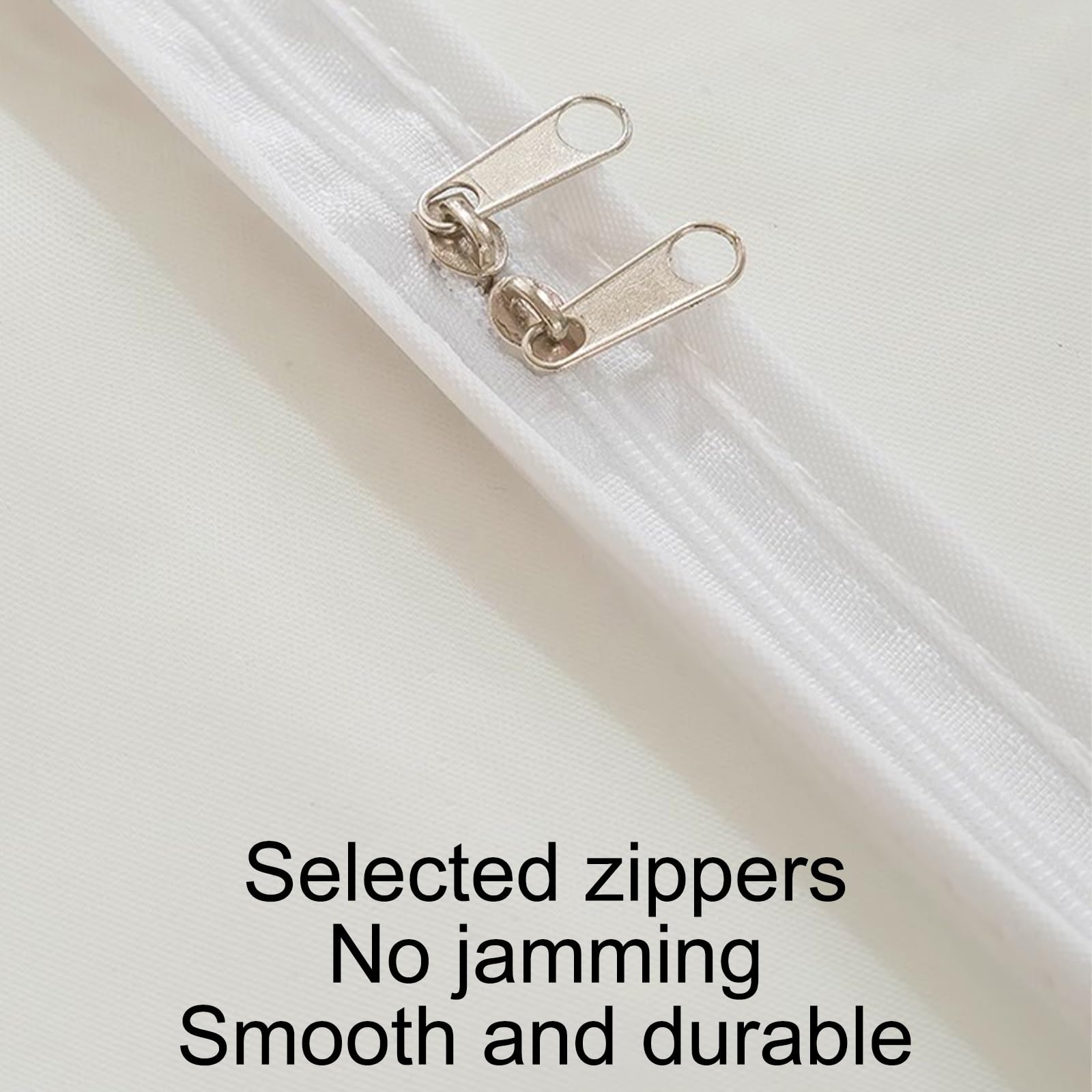 Funda para Ropa de 150 x 90 x 150 cm (59 x 35 x 59 Pulgadas) de Gran Capacidad Fabricada en PEVA Apta para Perchas de Doble Barra Color Blanco