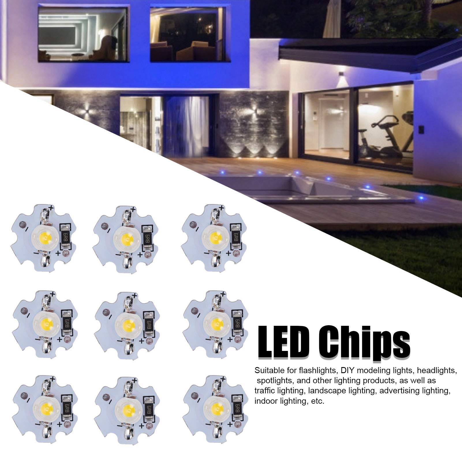 25 sztuk LED koraliki do lampy 5V chipy LED 200LM 1W High Power SMD LED chipowa żarówka do domowego studia Foodlight/Reflektor wymiana lampy (naturalne światło 40004500K)