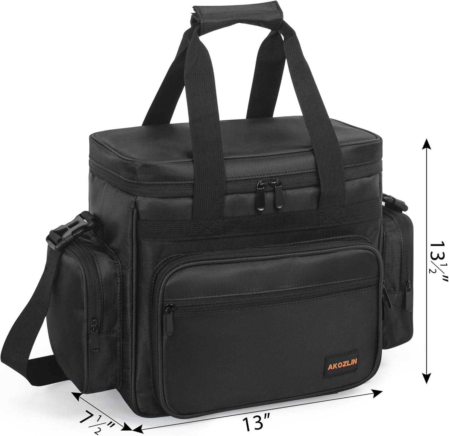 AKOZLIN Vinyl Record Travel Carrying Bag with Divider Durable Vinyl Albums Storage Case Fit 40 Records 12" LP Albums for Collection,Travel, Concert - Image 2