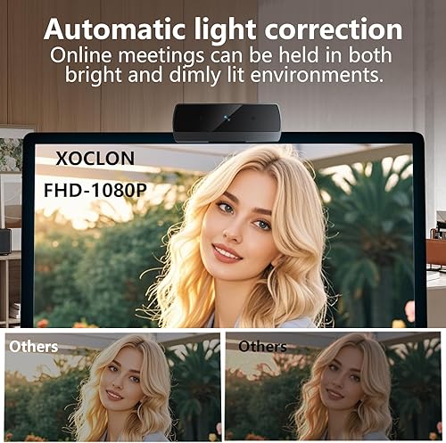 Miniatura 4 de Cámara web Full HD 1080p para PC Cámara para computadora portátil Cámara web Cámara de transmisión de escritorio, micrófono incorporado, Plug & Play
