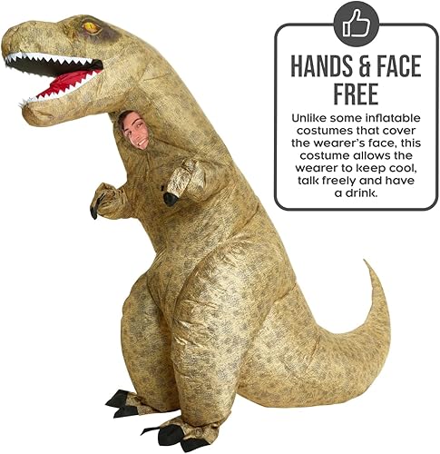 Miniatura 5 de Morph Jurassic - Disfraz inflable de dinosaurio T-Rex unisex, talla única, Dinosaurio T-rex