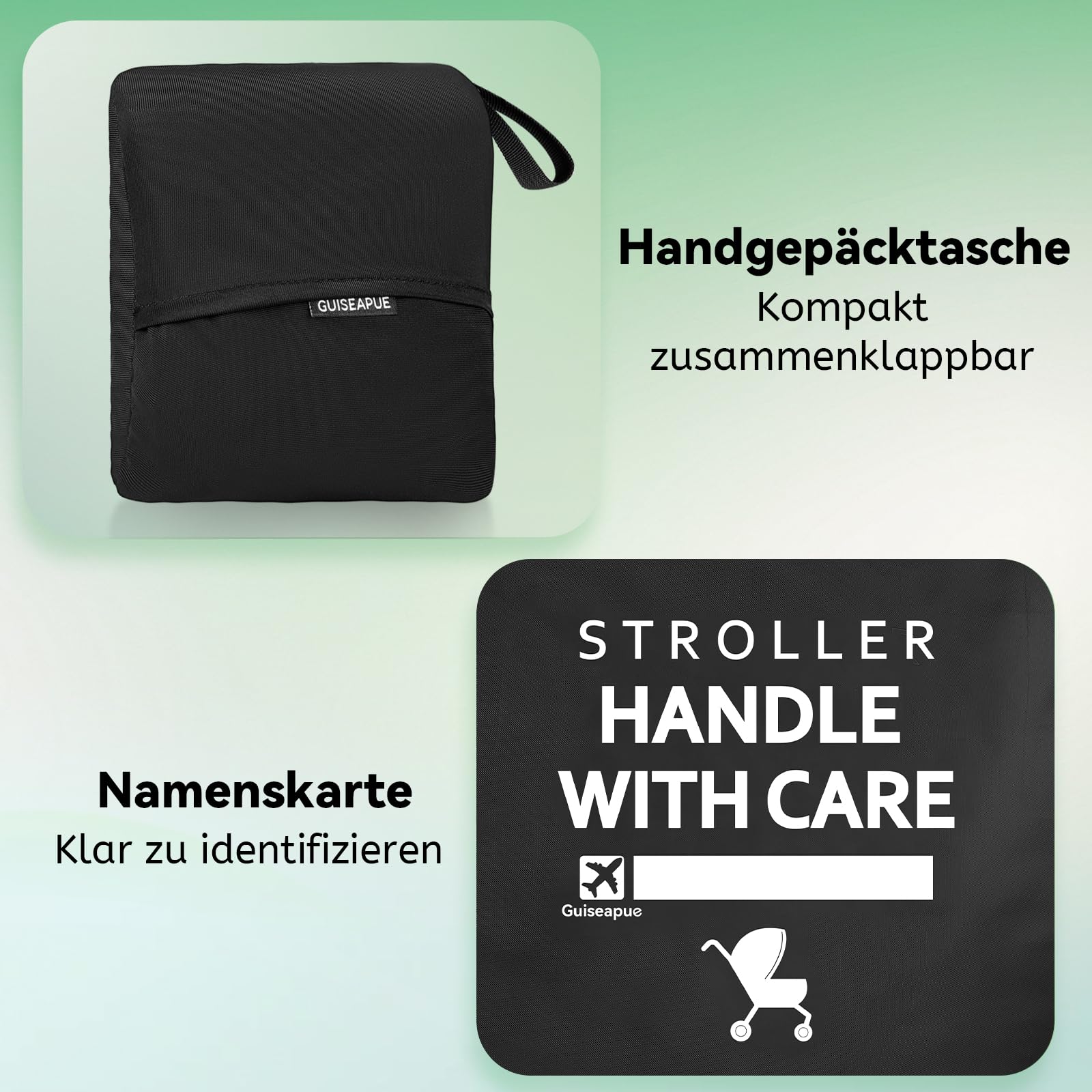 Guisapue Borsa per il trasporto Stroller, Copertura protettiva per il commercio di grande capacità, copertura protettiva per passeggino permanente accessori per passeggino Aircraft per Cybex Maxi Hack