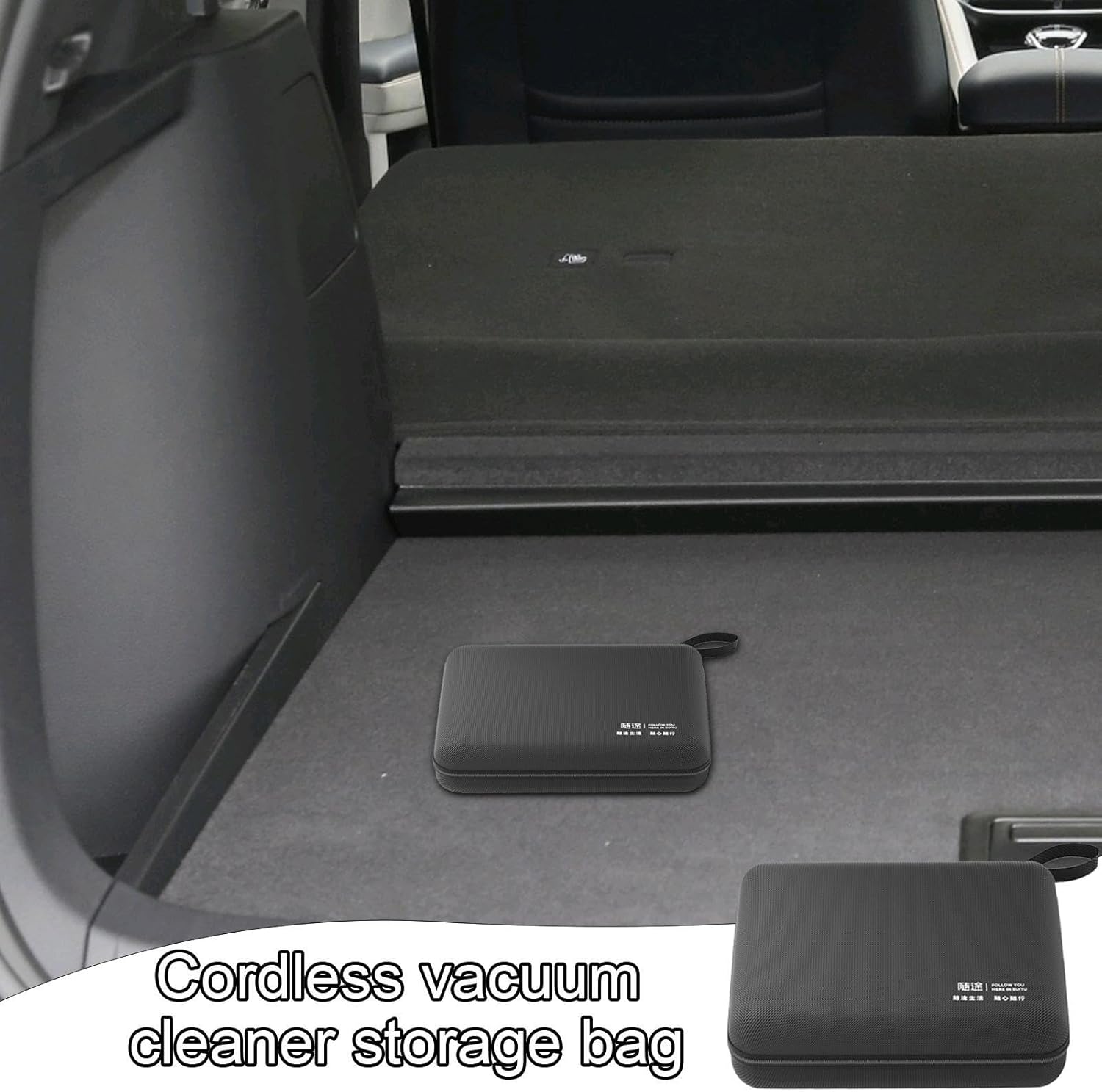 Car Vacuum Cleaner Storage Bag, Eva Storage Bag, Pet Hair Vacuum Organizer, Portable Auto Vacuum Storage Case for Your Car Vacuum Cleaner, Inflatable Pump, Earphone Cable and Sunglasses
