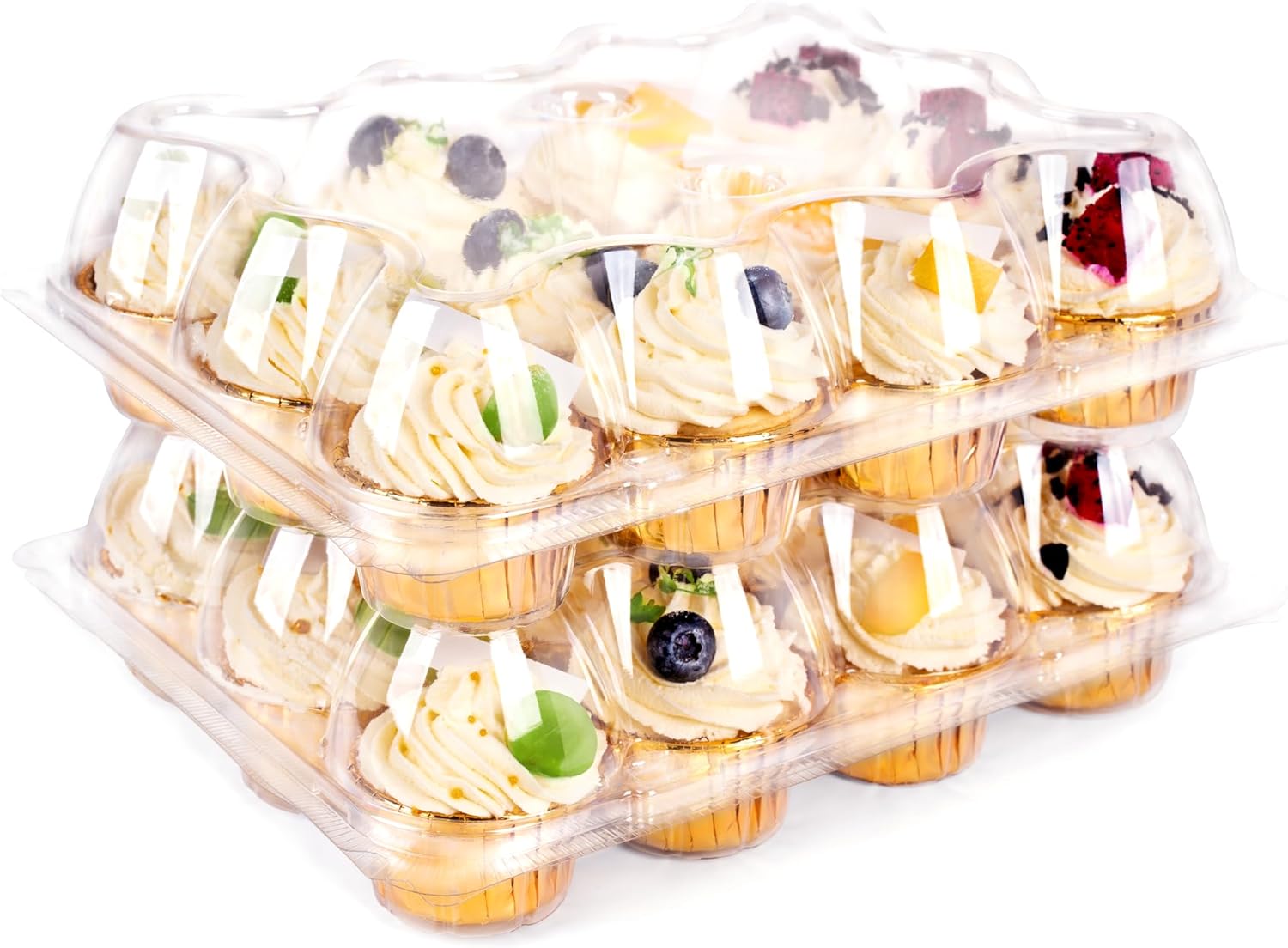 oridom(12Pack *30 Sets Cupcake Carrier, Stackable Plastic