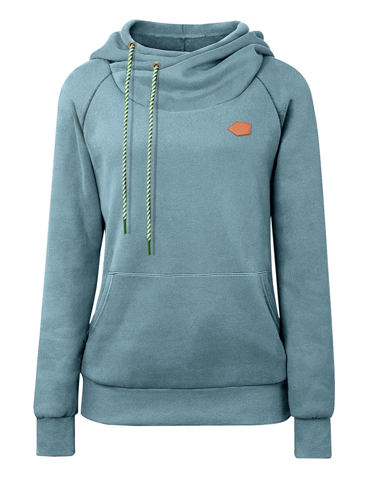Cassiecy Hoodie Damen Winter Langarm Stehkragen Kapuzenpullover Warme Casual Pullover Hoody mit Kapuze