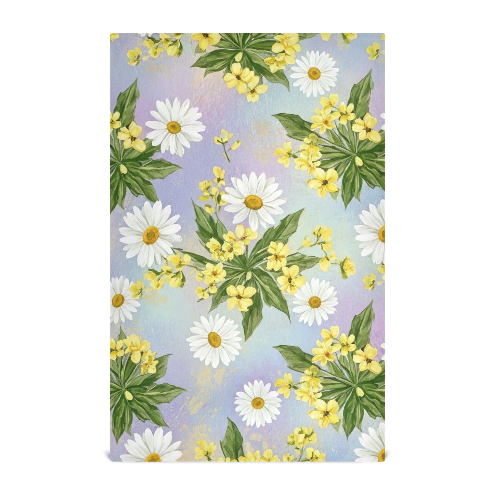 Torchons de cuisine marguerites et fleurs vertes 71 x 45,7 cm x6