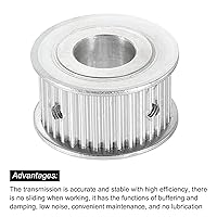 Vista 4 de MECCANIXITY 3M35 - Polea de sincronización de dientes, engranaje de transmisión de correa de rueda sincrónica con tornillo M4, orificio de 0.591 in