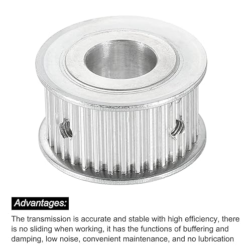 Miniatura 4 de MECCANIXITY 3M35 - Polea de sincronización de dientes, engranaje de transmisión de correa de rueda sincrónica con tornillo M4, diámetro de 0.315in