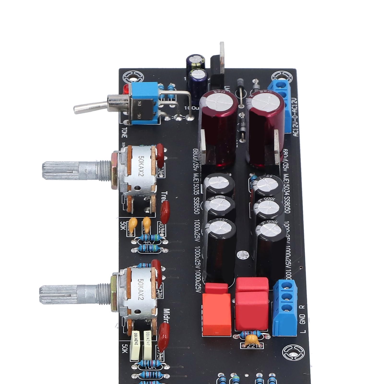 Tablica Dźwiękowa PCB Płyta Sterowania Dźwiękiem AC 12 V 18 V Czarny moduł Przedwzmacniacza z Kondensatorami i WIMA Dwustronna Płytka PCB 1,6 Mm i Dołączony Potencjometr dla Użytkowników Audio