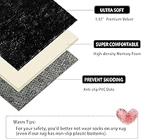 Vista 3 de Vocrite Alfombra de área de pelo largo para dormitorio, duradera, de felpa pequeña, esponjosa, rectangular, antideslizante, para mesita de noche