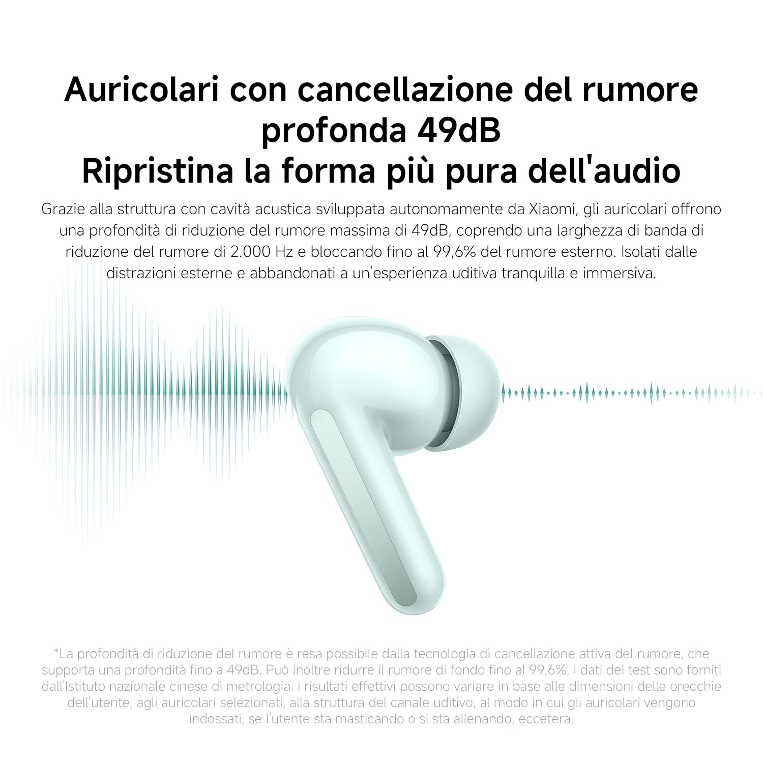 XIAOMI Redmi Buds 6 Auricolari Wireless Bluetooth In-Ear, Cancellazione Attiva del Rumore 49dB, Driver Dual, IP54, Nero