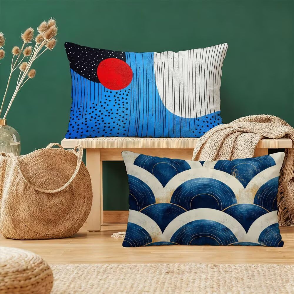 Taie d'oreiller 40x80 cm bleu pour sublimer la décoration du canapé