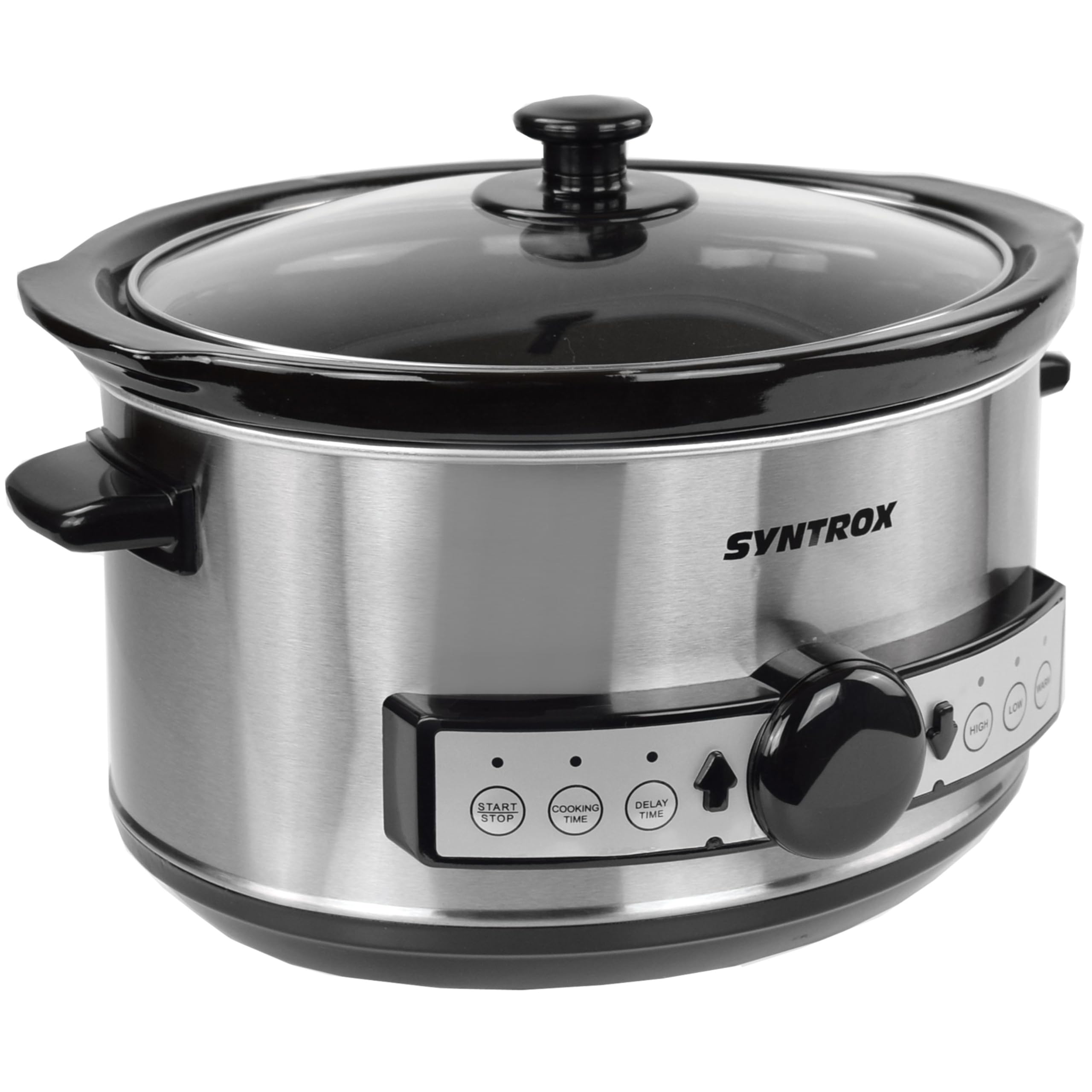 Syntrox Germany 3,5 l Slow Cooker | Schmortopf | Schongarer | Multikocher Balmsi, Küchengeräte, Multikocher, Timer, Warmhaltefunktion, Keramik-Innentopf, Rutschsichere Standfüße
