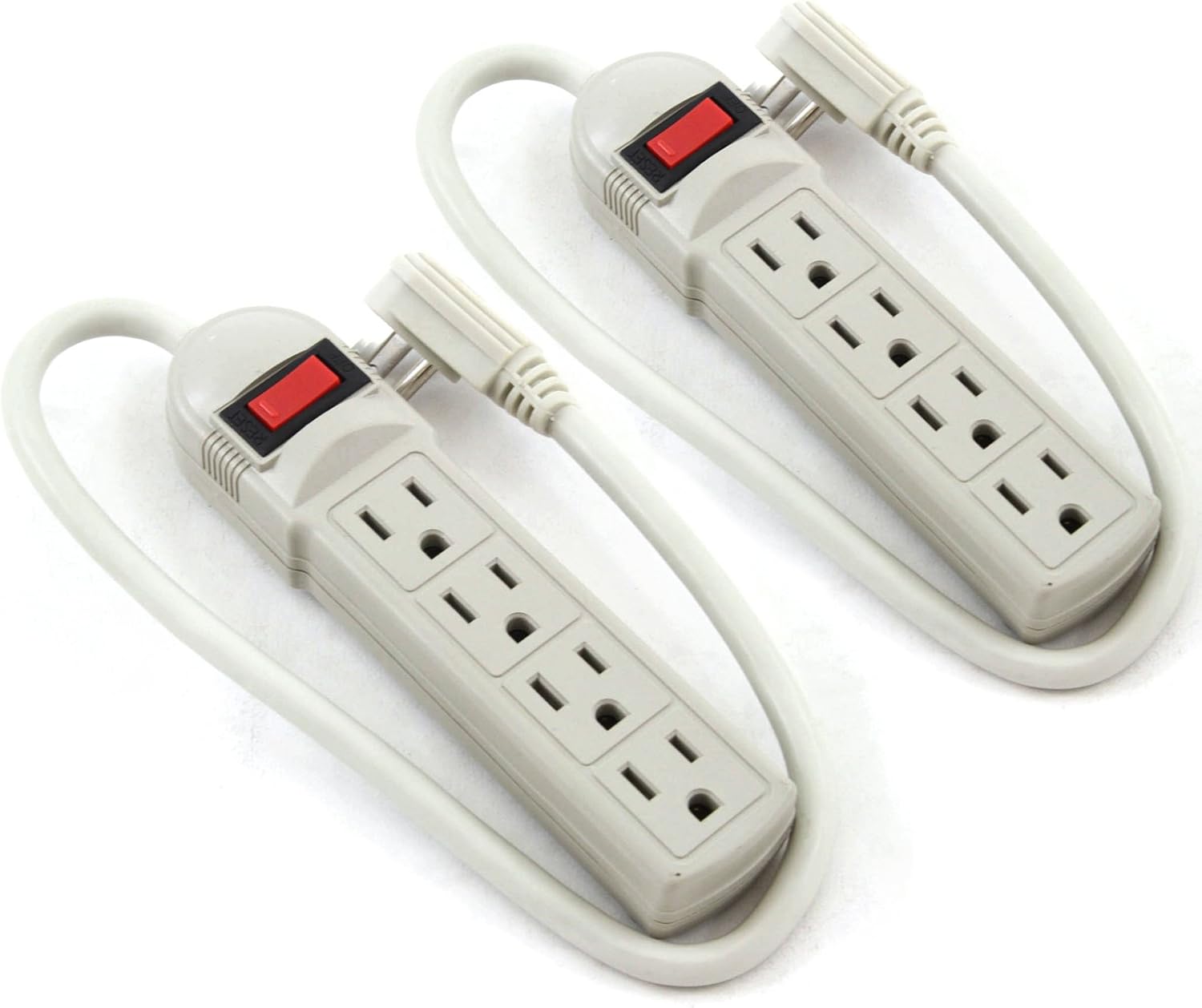 2 Power Strip 1.4ft 14/3 AWG UL Listed 4 Grounded Outlet