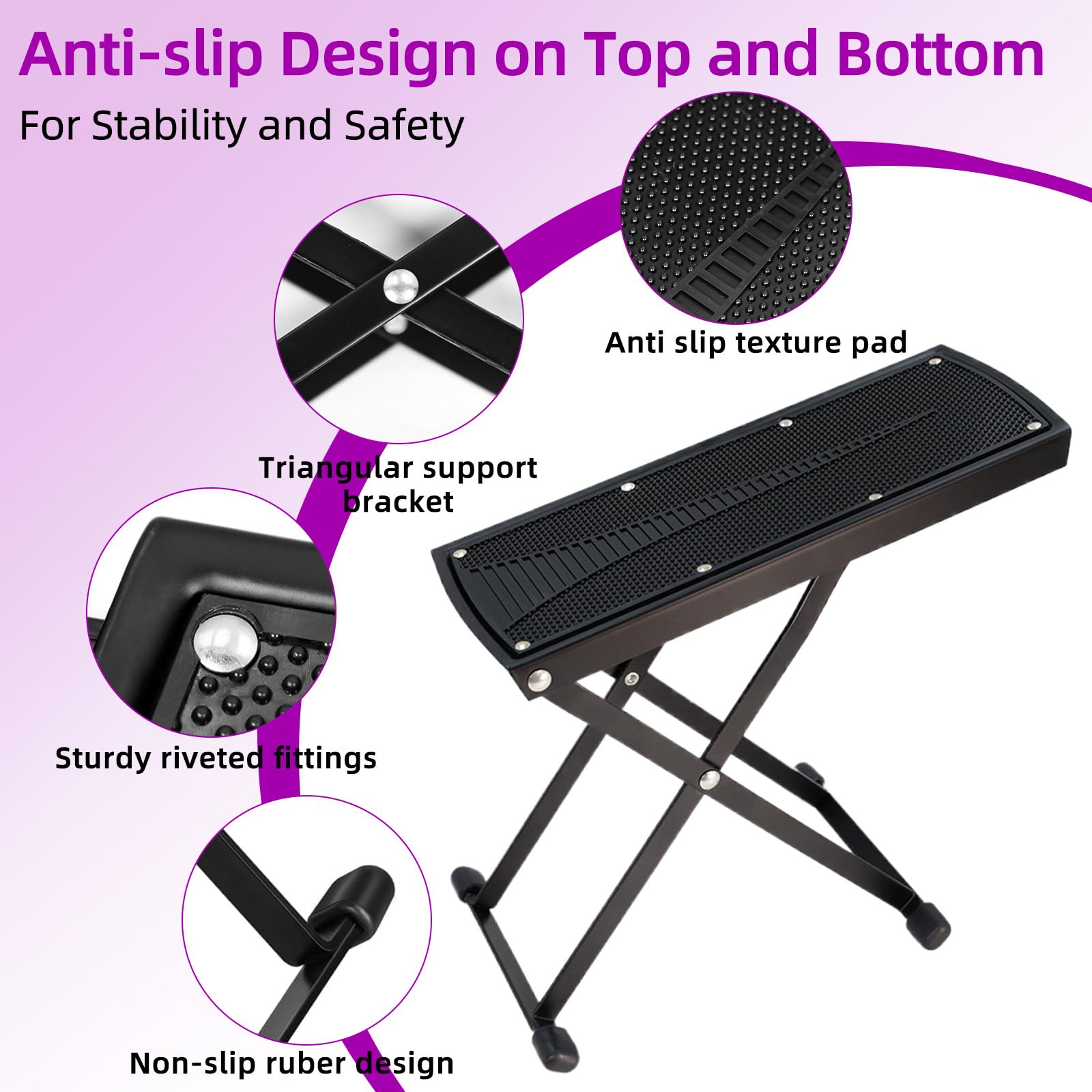 Pedicure Foot Rest - Adjustable Height, Salon & Home Use -3 Pedicure Foot Rest - Adjustable Height, Salon & Home Use -3