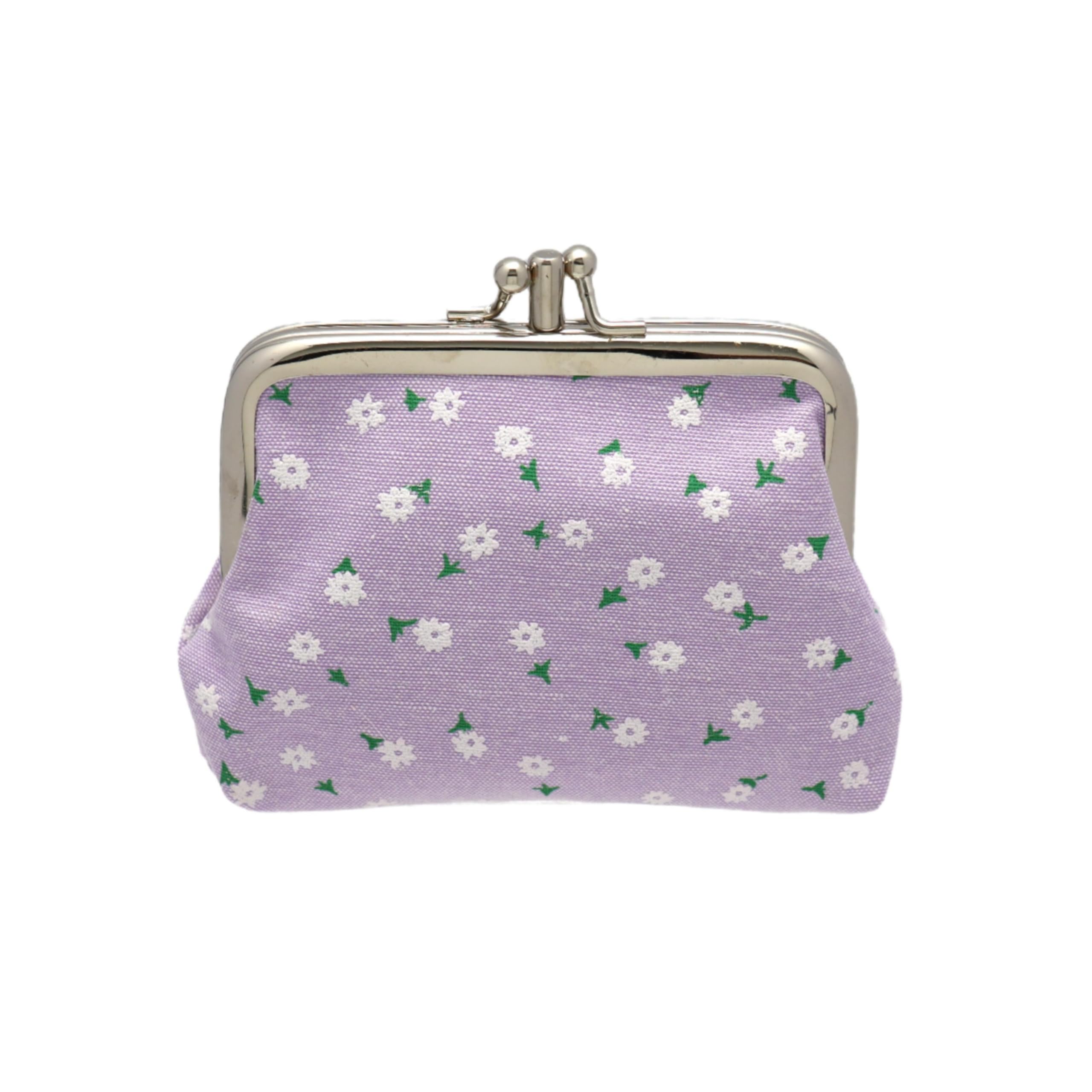 Coin Purse Vintage Bag Lock Wallet Buckle Kiss Lock change purse change holder wallet coin Canvas cotton coin purse (A purple)