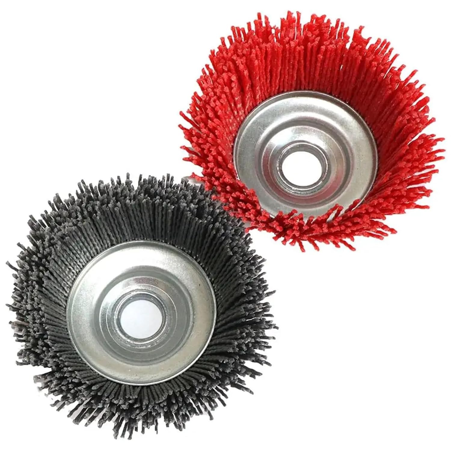 100mm 4 Inch Cup Nylon Abrasive Brush Wheel M14 X 3inch P80 Pile Polymer-Abrasive for Angle Grinder Tool(4inch Gray grit 120,2pc)