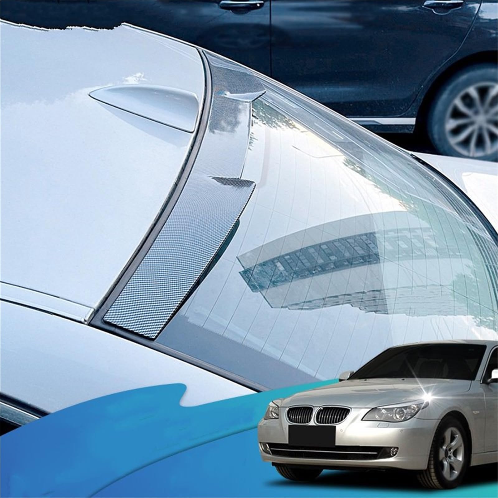 Skrzydło spojlera Pasuje do Bmw serii 5 E60 520i 520d 525i 530i 530d M5 2004-2010 dach tylnej klapy środkowy ogon skrzydło bagażnika środkowy spoiler Spojlery tylne(Rear Carbon Look)