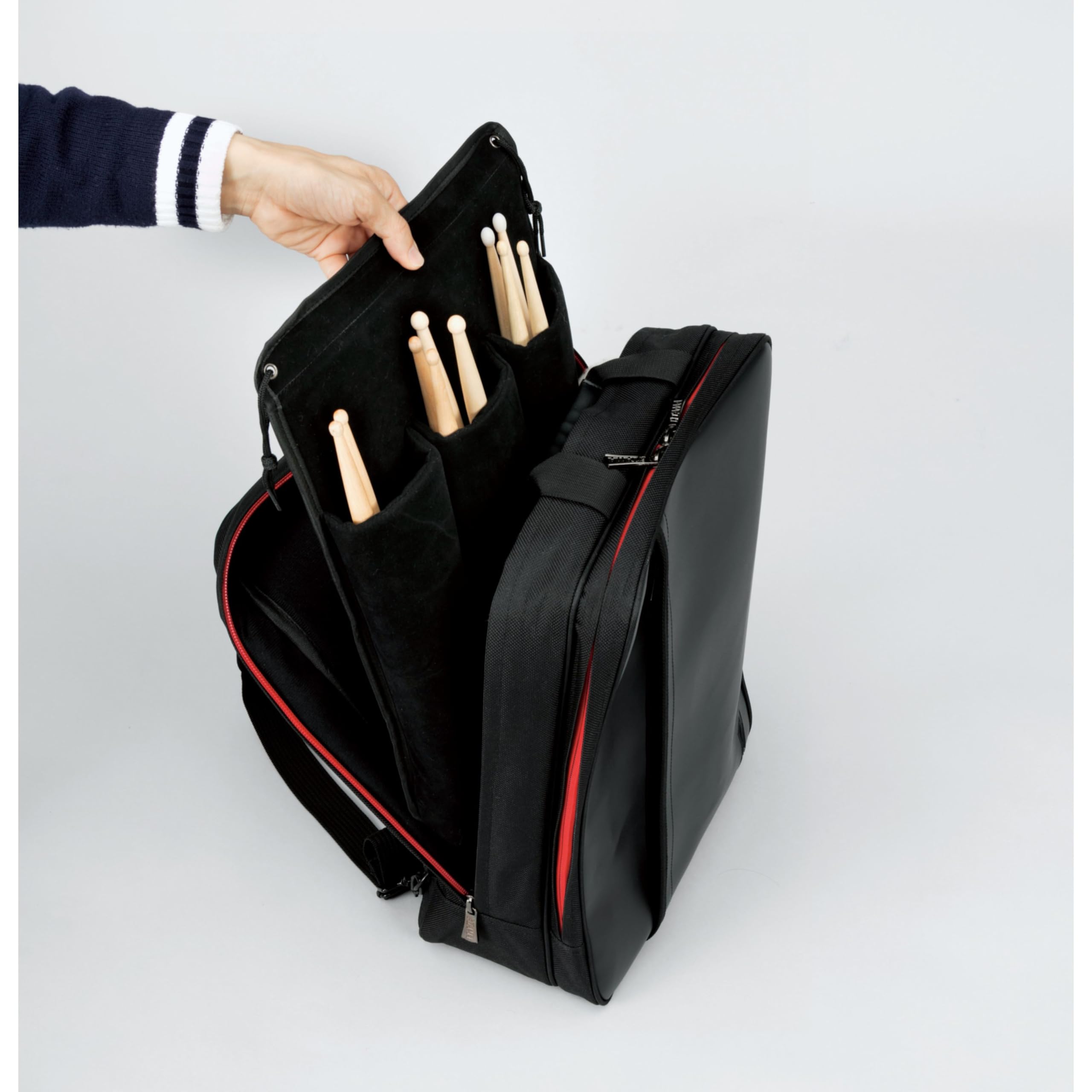Tama MBS06 POWERPAD - Mazo y Bolsa de Accesorios - Mazo de batería de Gran Capacidad, Bolsa de Almacenamiento para Baquetas y partituras con Mangas extraíbles, Trabillas y Correas de Mochila