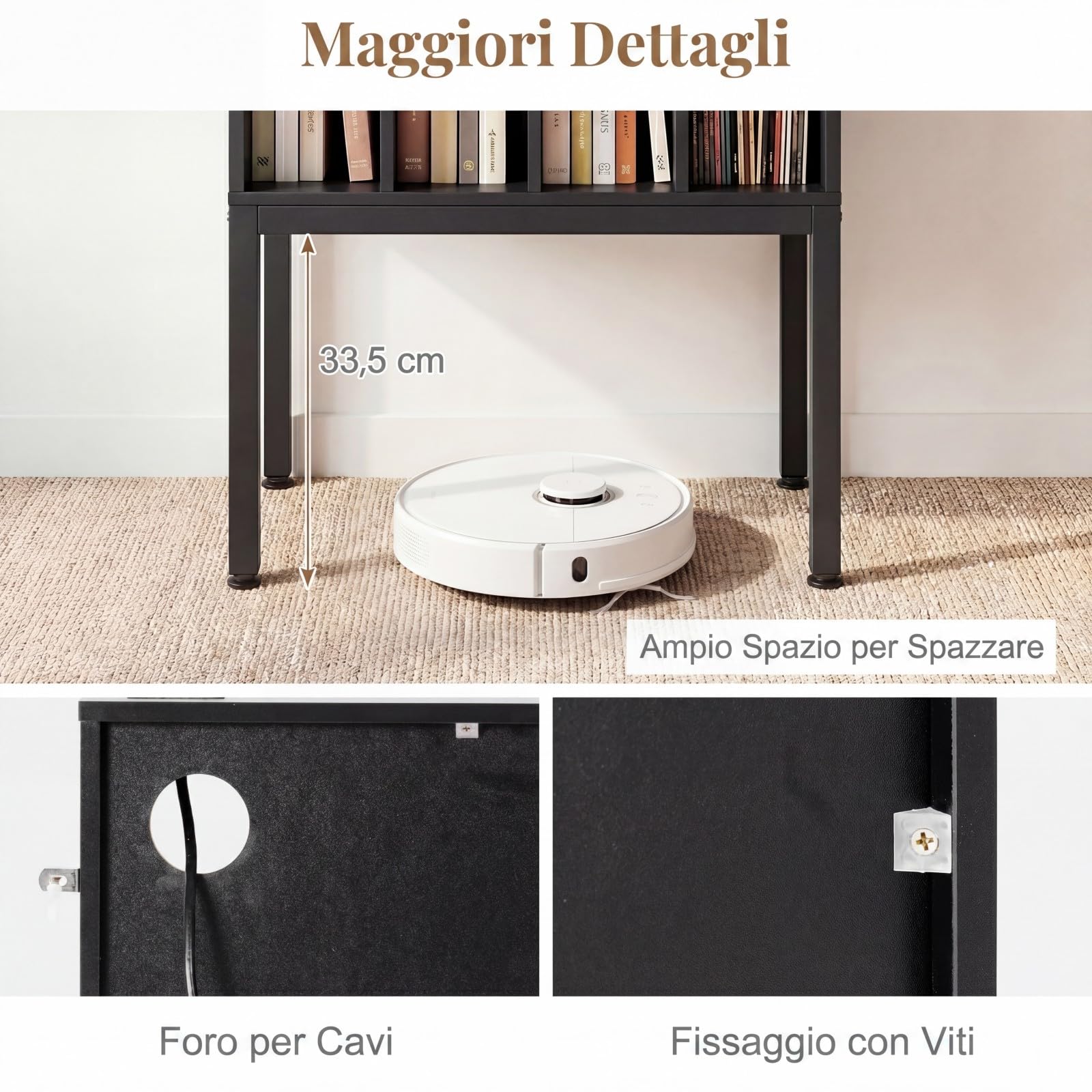 COSTWAY Mobile Porta Giradischi, Supporto per Vinili in Legno con Stazione di Ricaricae, 4 Scomparti, Gambe Rialzate in Metallo, Scaffale per Dischi per Soggiorno e Sala Musicale, 50 x 40 x 81 cm