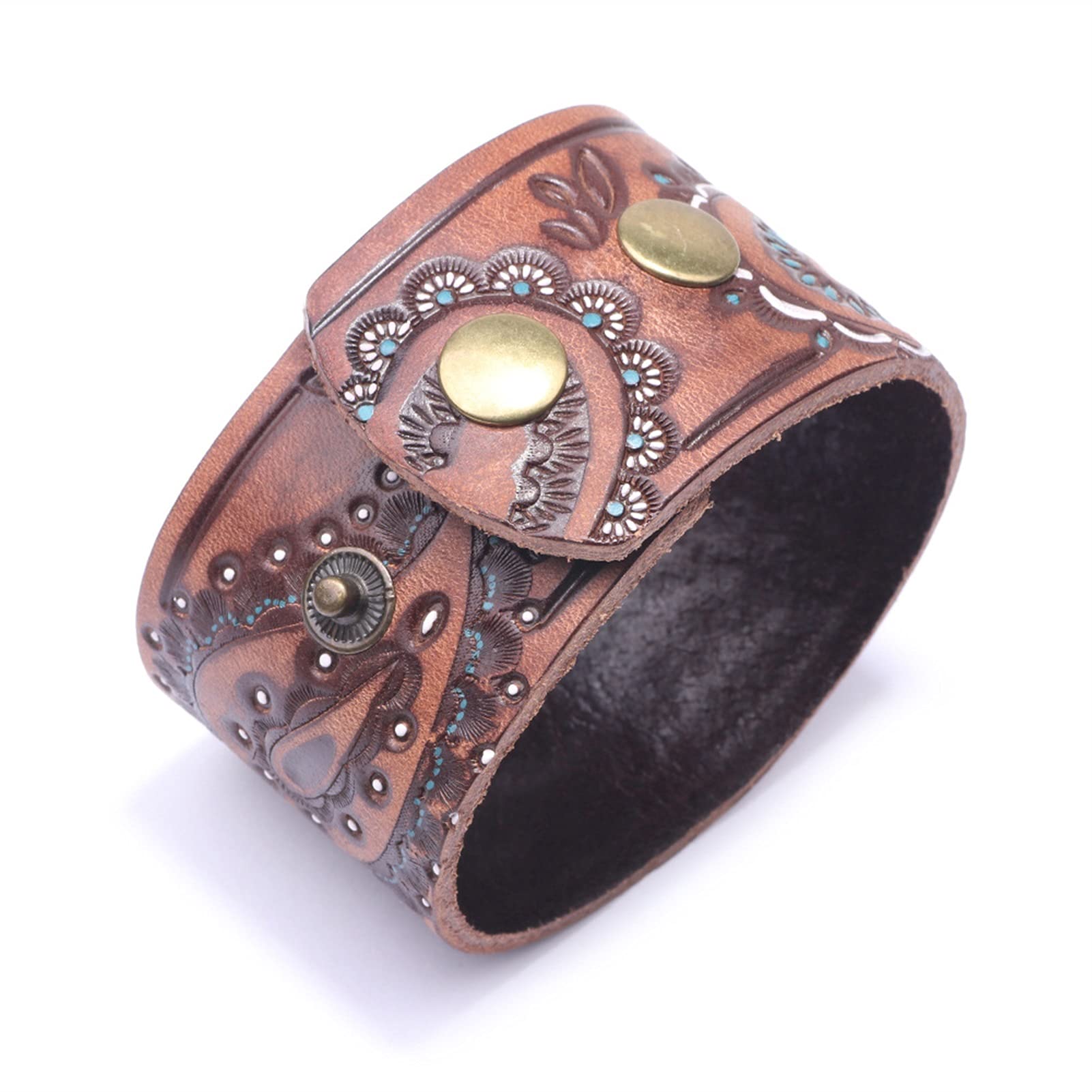 Bracelets Retro Genuine Leather Bracelet Adjustable Rock Punk