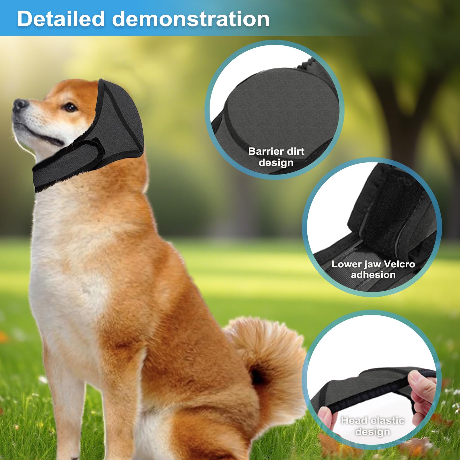 Dog Ears Cover, Dog Swim Ear Covers for Grooming Bathing - Image 3