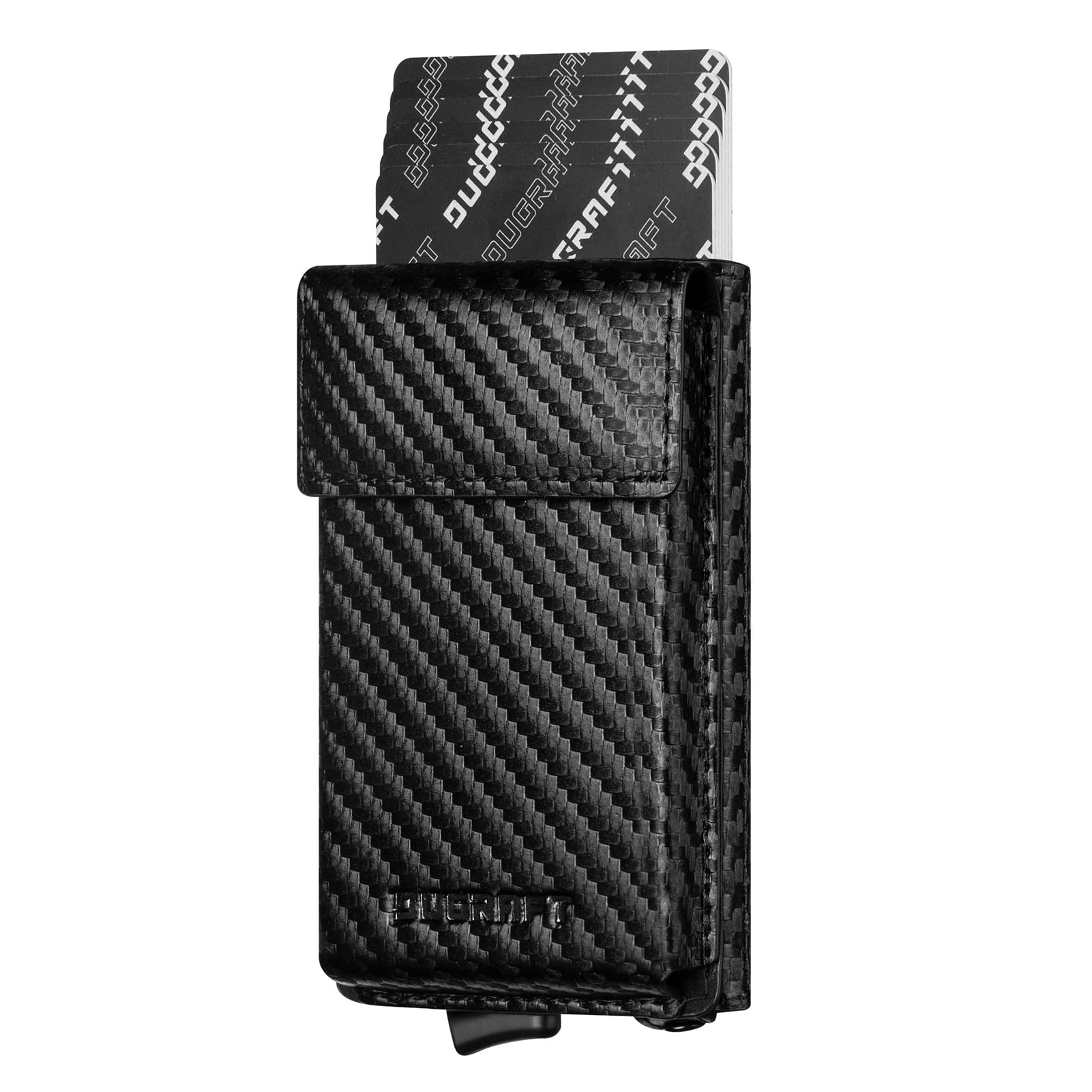 DUGRAFT Credit Card Holder for Men, Pop up Wallet RFID Blocking Slim Front Pocket Wallet Aluminum Metal with Business Money Pocket for Credit Cards