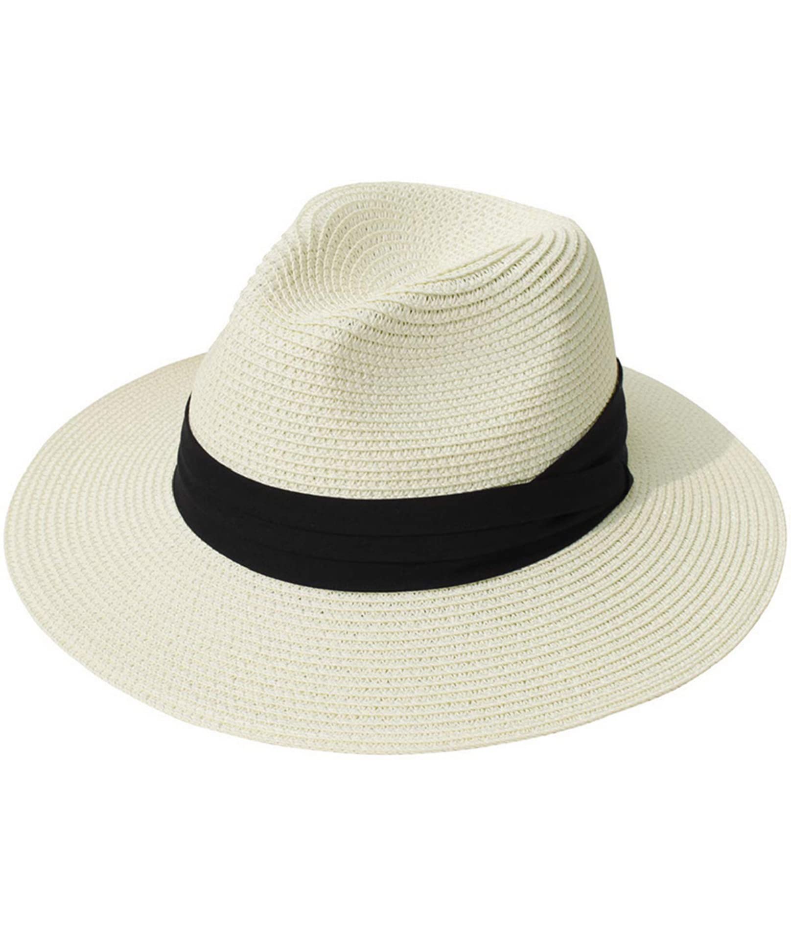 Yutdeng Sombrero Paja Mujer Verano Pamela Sombrero Playa Plegable ala Ancha Sombrero Panama Unisex Gorro Playa Ajustable Sombrero Panamá Hombre Mujer Sombrero para el Sol