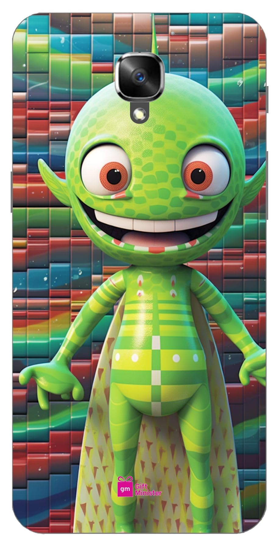 Gift Minister Hard Designer Mobile Case for One Plus 3 Back Cover Saddle Brown - Alien Smile Surfboard Kawaii Gridbased Whirly Precisionism Influence Green Academia Red Flexible Dustproof 1Pcs 1701I