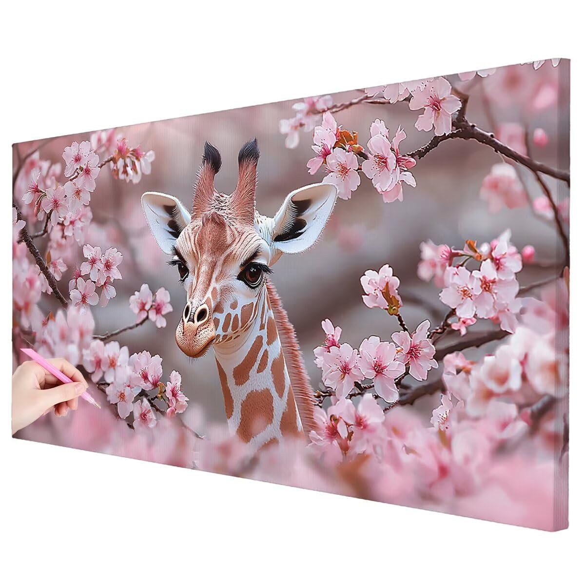 Duża diamentowa żyrafa 100 x 50 cm, zestawy do malowania diamentami 5D dla dorosłych, DIY, kwiaty, klejnot, sztuka dla dorosłych, pełne okrągłe wiertło, kryształowe malarstwo, rękodzieło, dimond, haft