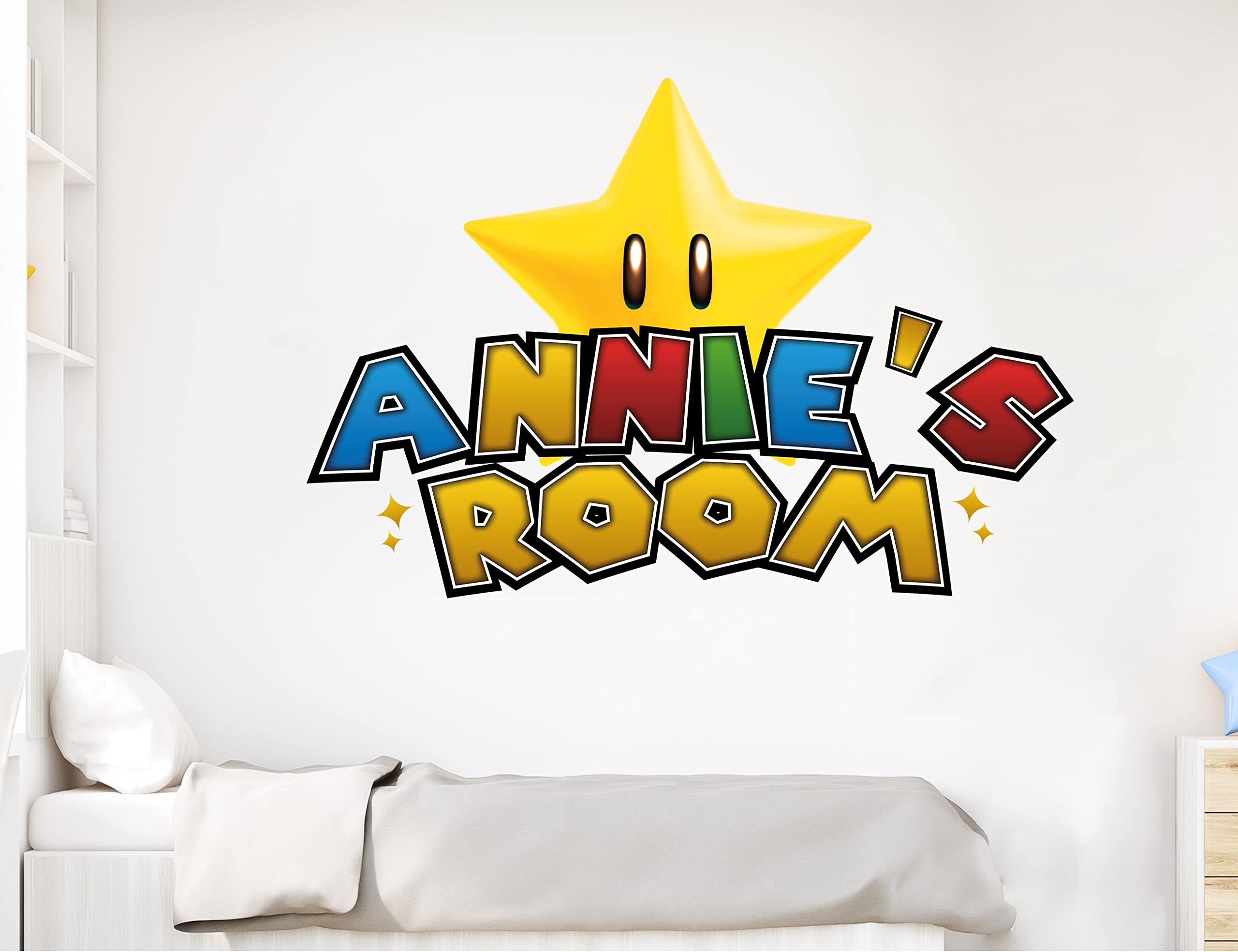 Adesivo Murale Personalizzato Con Nome E Stella Di Mario – Decorazione Da Parete Per Cameretta Bambini – Sticker Rimovibile In Materiale Ecologico – MR1718 - 2