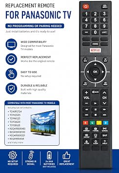 Universal for Panasonic TV Remote, Compatible with All Panasonic LCD LED QLED SUHD UHD HDTV Curved Plasma 4K 3D Smart TVs