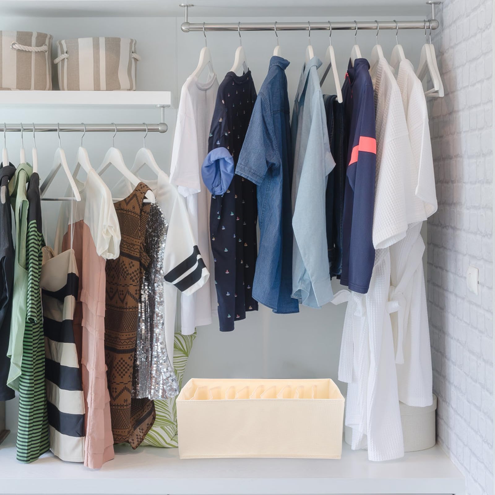 Organizador de Armario 25x9x7 Pulgadas Divisor de Cajones para Ropa Interior y Jeans Almacenaje Funcional para Armarios