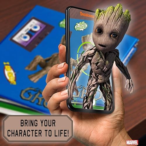 Miniatura 6 de Groot Marvel - Calcomanía de pared pequeña de realidad aumentada, vinilo extraíble para despegar y pegar, 7 calcomanías