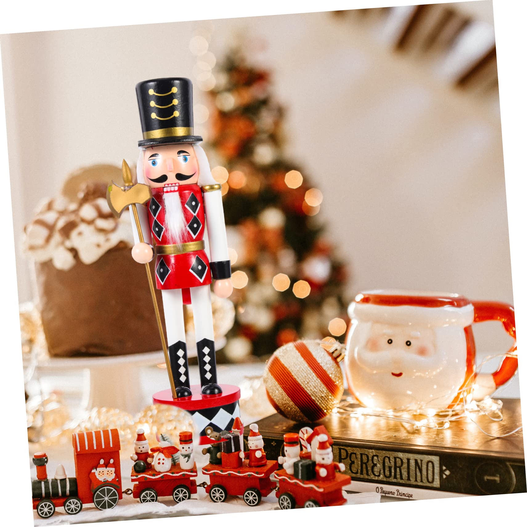 PRETYZOOM 4 Pièces Casse-Noix à Debout Casse-Noix Suspendu De Noël Chiffres De Casse-Noix De Noël Décor De Casse-Noisette De Bureau Décorations De Casse-Noix Jouets De Noël Bois