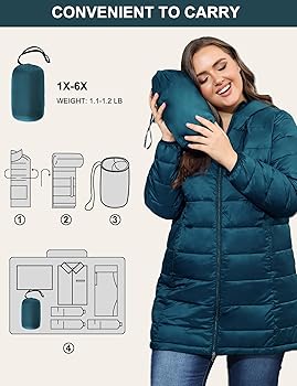 ANOTHER CHOICE Women's Packable Puffer Jacket, Hooded