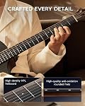 Donner 38" Carbon X Wood Acoustic Guitar Beginner & Intermediate Learner Kits - Carbon Fiber Top, Wooden Body, Durable Solid Guitar with Case, Strap, Steel-String, RISING-G1 (Satin, Brown)