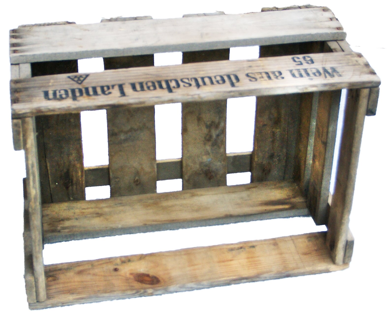 Kistenkolli Altes Land 4 Stück Schöne originale Weinkisten mit Aufschrift 46cm x 30,5cm x 24cm Apfelkiste / Obstkiste / Holzkiste