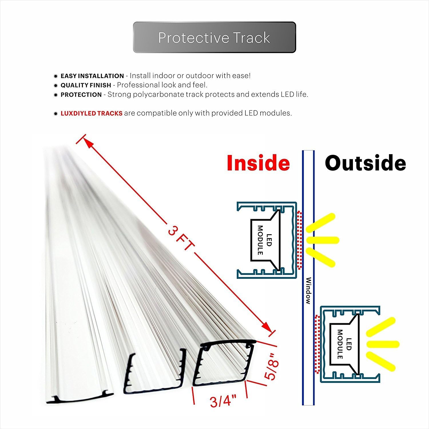 Suреr Brаndѕ Luxdiyled Storefront Window LED Lights Kit with Protective Tracks (Multi-Colored 50ft) Nеw Prоduсt Luxdiyled Storefront Window LED Lights Kit with Protective Tracks (Multi-Colored 50ft)