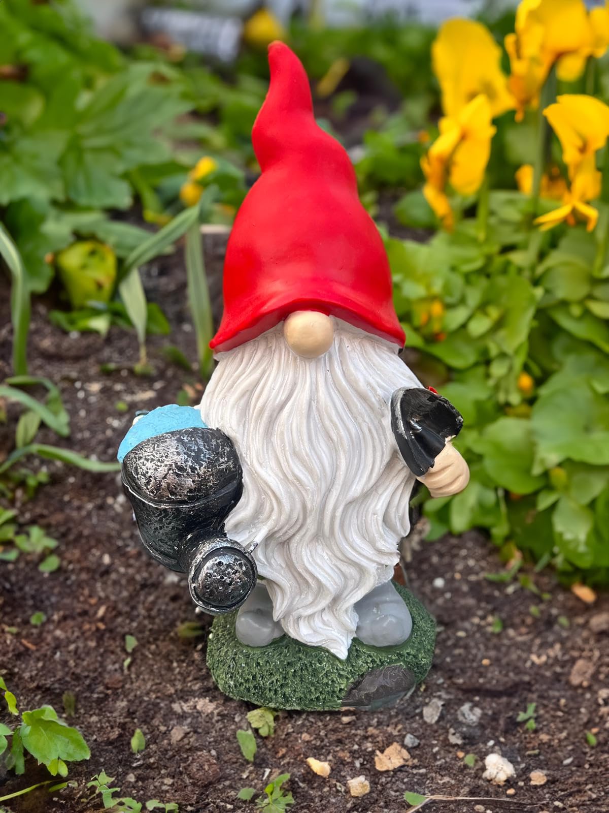 Garten-Gonk-Statue, 20 cm x 13 cm x 33 cm, Zwerg mit Gießkanne, perfekt für Haus und Garten, Dekofigur für Terrasse, Balkon, Hof, Rasen