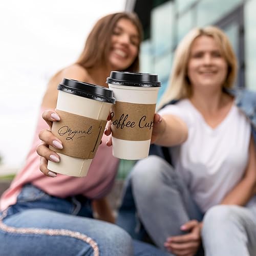 Miniatura 6 de Paquete de 100 Vasos de papel, tazas de café de 8 onzas, vasos de papel desechables, vasos de papel blanco para bebidas calientesfrías para oficina,