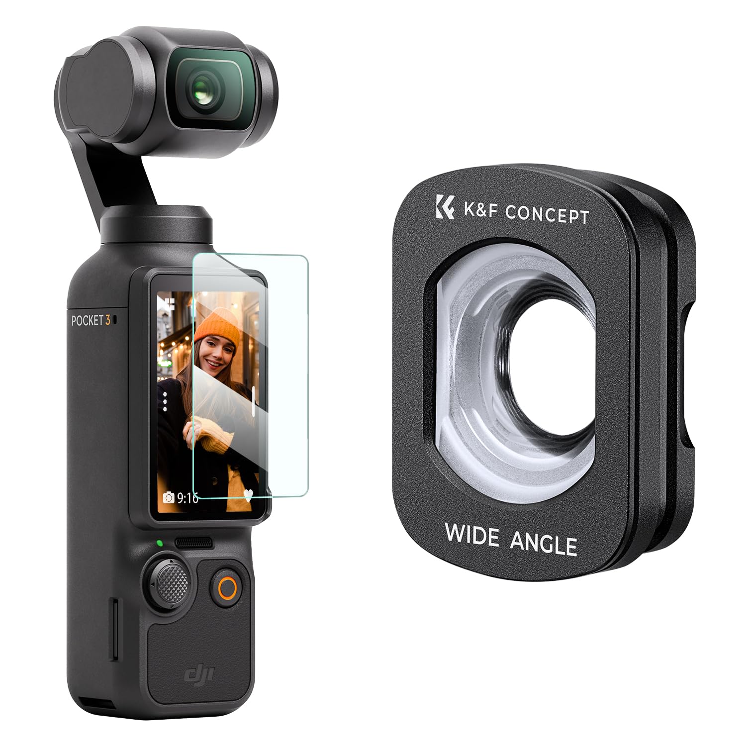 K&F CONCEPT FD161 Filtros Magnéticos Gran Angular para OSMO Pocket 3/4, Filtro Magnético Gran Angular Compatible con dji OSMO Pocket 3/4 (Aluminio)